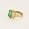 Bague 56 Bague en or jaune et émeraude 58 Facettes NAR0148
