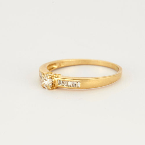 Bague 59 Bague or jaune ornée de diamants 58 Facettes 220-2