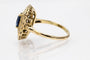 Unique yellow gold ring with an oval sapphire and diamonds 58 Facettes 11262