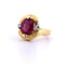 Bague 56 Bague vintage en or jaune avec rubis et diamants 58 Facettes