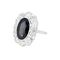 Bague 52 Bague pompadour platine, saphir et diamants 58 Facettes