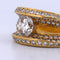 Anillo vintage en oro amarillo de 18 quilates y diamantes 