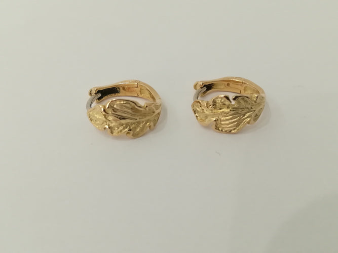 Boucles d Oreille Feuilles Or Jaune 58 Facettes