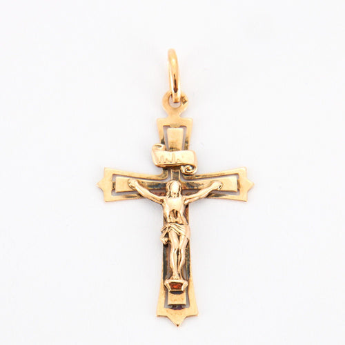 Pendentif Croix  or jaune 58 Facettes