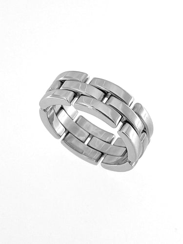 Bague 56 CARTIER - Bague Maillon Panthère flexible or blanc 58 Facettes