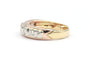 Bague 47 Alliance demi-américaine contemporaine en or jaune, blanc et rose sertie de diamants 58 Facettes 19455