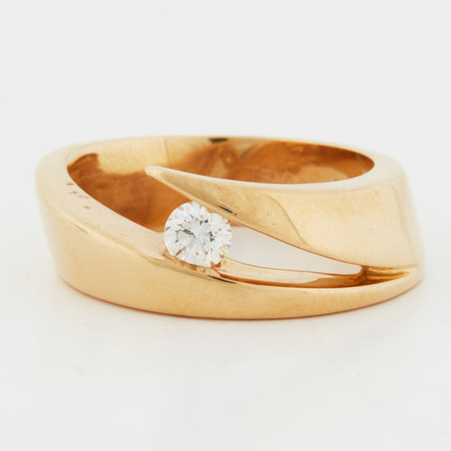 Bague 51 GAREL - Bague solitaire diamant or jaune 58 Facettes REF 11012/19