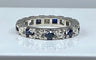 Bague 46 Alliance or blanc 9 saphirs et 9 diamants 58 Facettes AB364