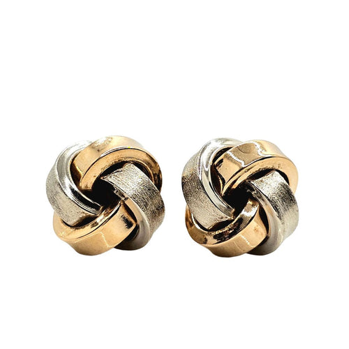 Boucles d'oreilles Boucles d'oreilles nœuds or jaune et blanc 58 Facettes 653