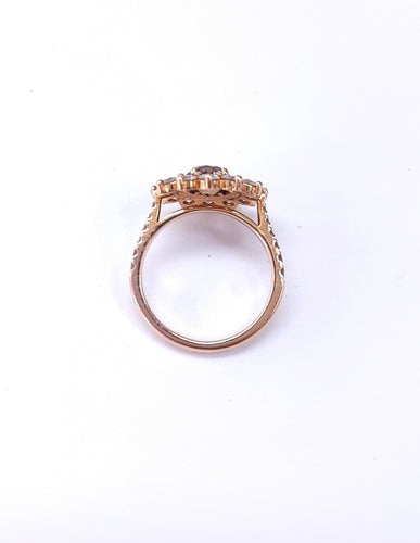 Bague 51 GEMMYO - Bague marguerite or rose, diamant Chocolat et diamants incolores 58 Facettes GYO.1722/2