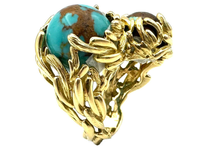 GILBERT ALBERT. Kollektion „Multi-billes“, Ring Toi & Moi 18K Gelbgold 