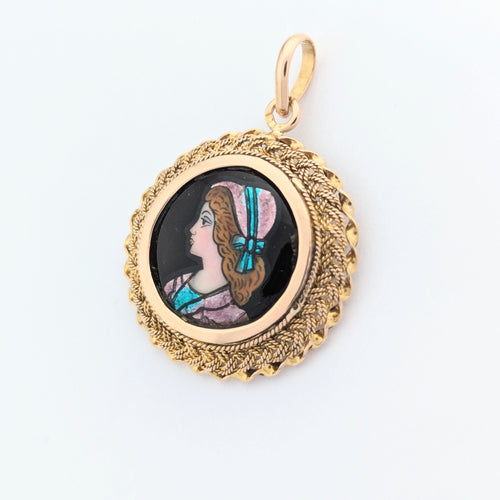 Pendentif Pendentif en or jaune et émail 58 Facettes 31222