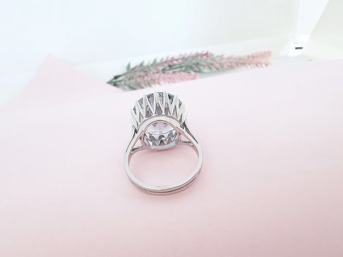 Akuamarin yüzük Tektaş 18K Beyaz Altın