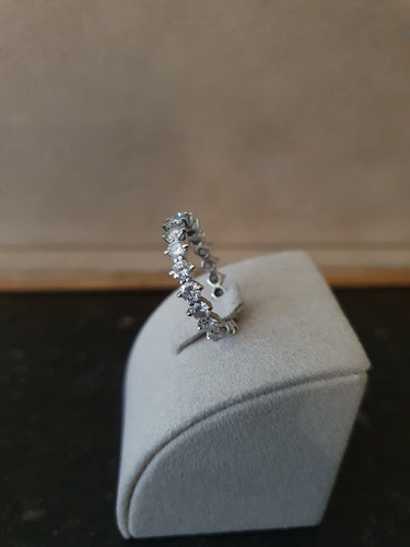 Bague Alliance Or Blanc Diamants 58 Facettes 1