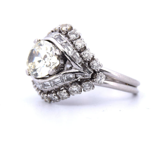 Bague 47 Bague rétro en platine 58 Facettes