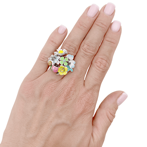 Bague 50 Bague Dior, "Diorette", or blanc, émail, aigue-marine et diamant. 58 Facettes 34642