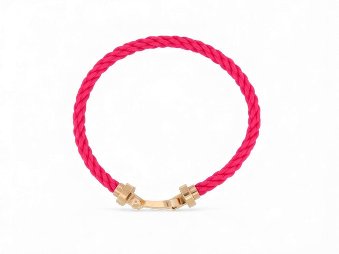 Bracelet bracelet FRED force 10 gm 0b0007 manille en or rose 18k cordon rose 58 Facettes 271114