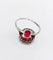 Ring Art Deco white gold, synthetic ruby and rose-cut diamonds (circa 1930) 