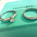 Bague 52.5 TIFFANY and Co - Bague Solitaire Platine Sertie de Diamants et Alliance Platine 58 Facettes Q55B