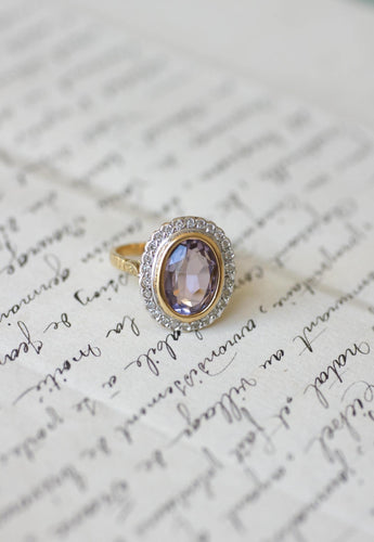 Bague 56 Bague Style Art Déco Améthyste et Diamants 58 Facettes