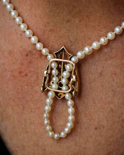 Collier Coulant de Sautoir ou Pendentif en Or, Rubis et Perles 58 Facettes A11577