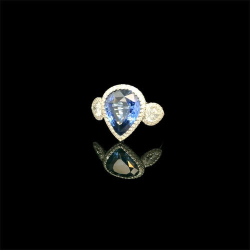 Ceylon sapphire and diamond ring 58 Facettes