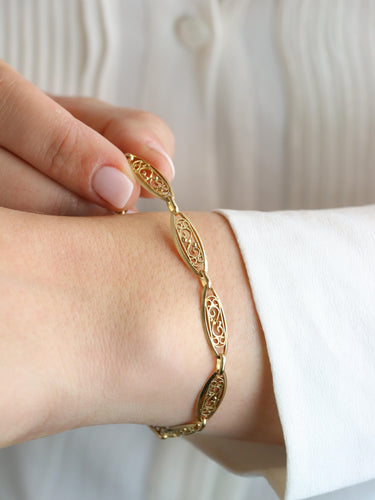 Bracelet Bracelet chaîne maille filigrane or jaune 58 Facettes 1152.1