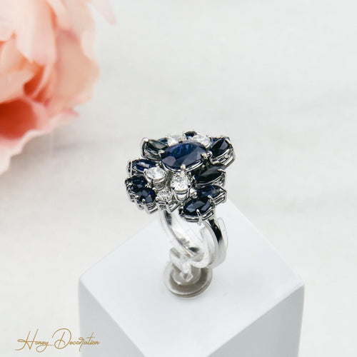 Bague Bague en or blanc avec diamants et saphirs 58 Facettes 1601