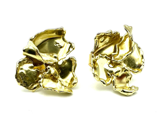 Boucles d'oreilles BRYNNER. Boucles d'oreilles vintage or jaune 18K 58 Facettes