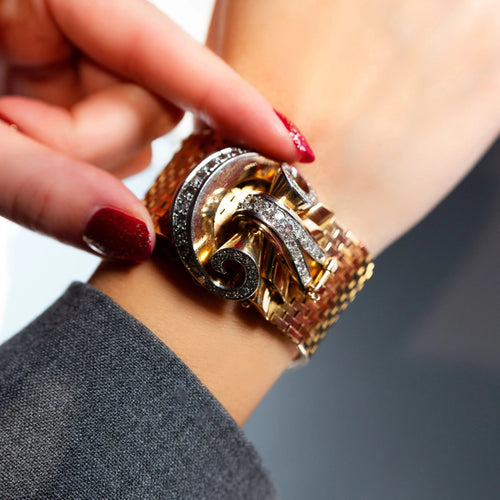 Bracelet Bracelet Ruban Souple Or Jaune et Diamants 58 Facettes 62000155