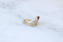 Bague 52.2 Bague Ancienne en Or Jaune Fleur Rubis et Diamants 58 Facettes