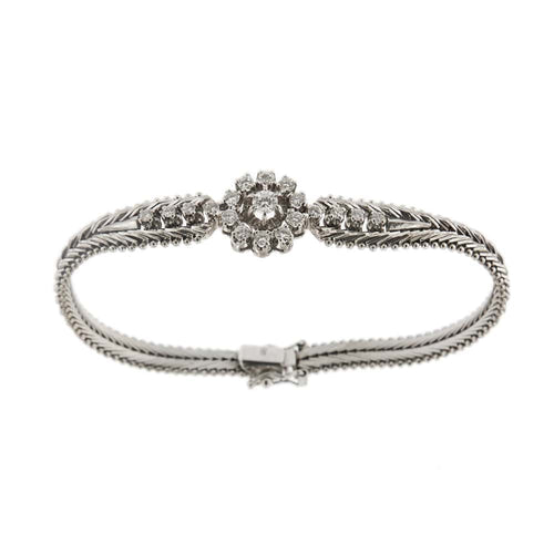 Pulseira de diamante vintage 0,89 ct