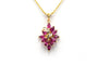 Pendentif Pendentif contemporain or jaune, rubis et diamants (+-0.042ct) 58 Facettes B739
