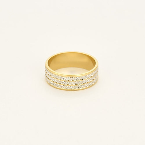 Bague 58.5 Bague en or blanc et or jaune 58 Facettes CLA0432