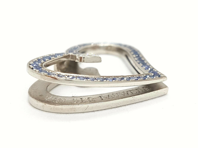 Pendentif Van der Bauwede Pendentif Coeur Argent Diamant 58 Facettes 00042GD