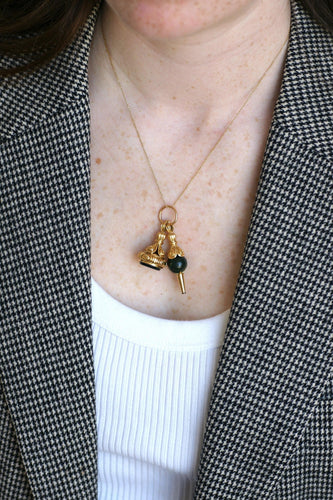 Pendentif Pendentif Cachet 19ès or jaune et Jaspe Sanguin 58 Facettes