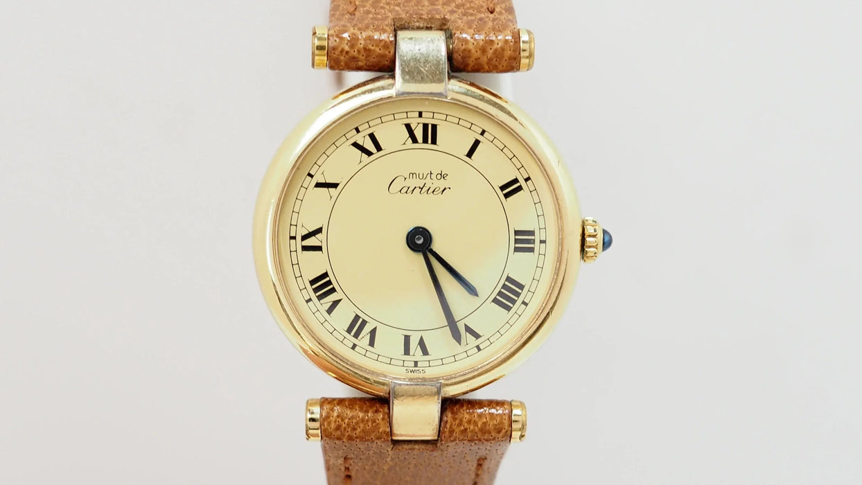 CARTIER - Must Vendôme-horloge in Vermeil