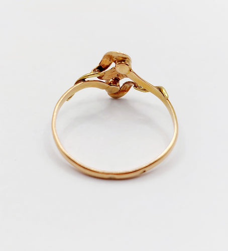 Bague 58 Bague Toi et Moi Art Nouveau or rose et jaune et perles (circa 1910) 58 Facettes A06373