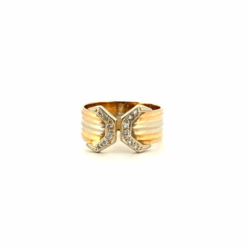 Bague 54 Bague Bandeau or jaune et diamants 58 Facettes 68-GS38386-10