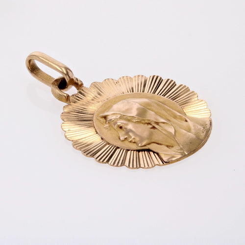 Pendentif Médaille or rose Vierge Marie rayonnante 58 Facettes CVP115