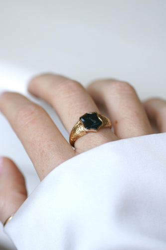 60 Chevalière Ancienne Intaille Jaspe Sanguin Or Jaune 58 Facettes