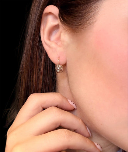 Ohrstecker aus Gelbgold mit Diamanten – Erstes Zwanzigstes Jahrhundert 58 Facettes