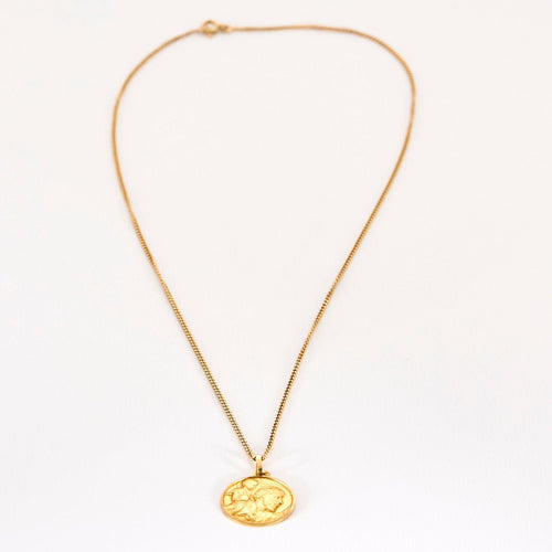 Collier Médaille Saint Jean-Baptiste et chaine en or jaune 58 Facettes SOI3023