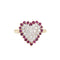 Bague 49 Bague coeur pavé diamants rubis 58 Facettes G13502