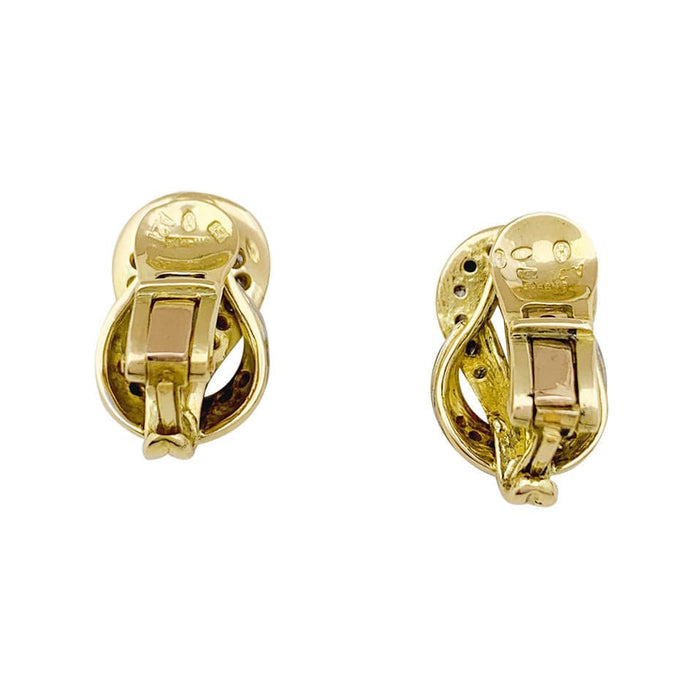 Boucles d'oreilles Boucles d'oreilles Lalaounis "Heracles Knot" deux ors, diamants. 58 Facettes 33974