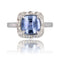 Bague 53 Bague saphir de Ceylan coussin et diamants 58 Facettes 24-154