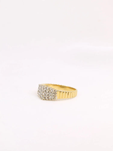 Bague 53 Bague vintage or godronné diamants 0,6 ct 58 Facettes J316