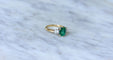 Bague 54.5 Bague Trilogie Emeraude 2.20 Cts et Diamants 58 Facettes