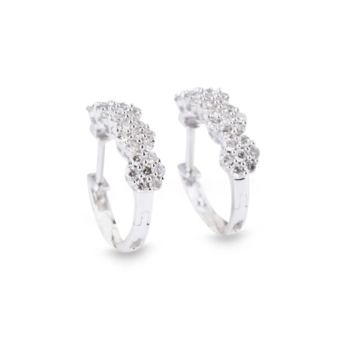 Boucles d'oreilles Paires de de demi créoles en diamant 58 Facettes 0