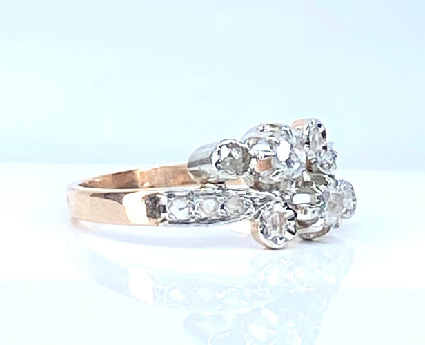 Bague 53 Bague en or 18 carats en diamants époque 1900 58 Facettes AB554